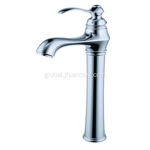 China Chrome Single Lever Vintage Vessel Sink Faucet Tall Supplier